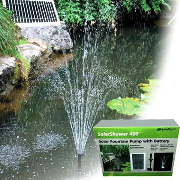PondXpert SolarShower 400 Pump - with Battery and LED
