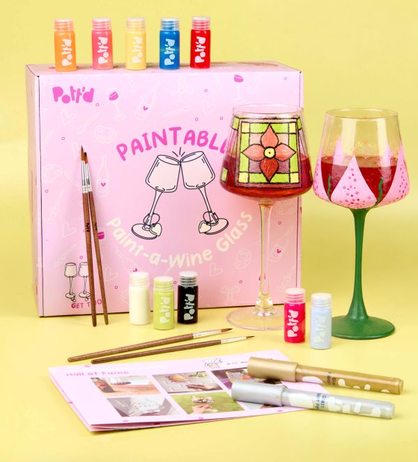 Paint-a-Wine Glass x2