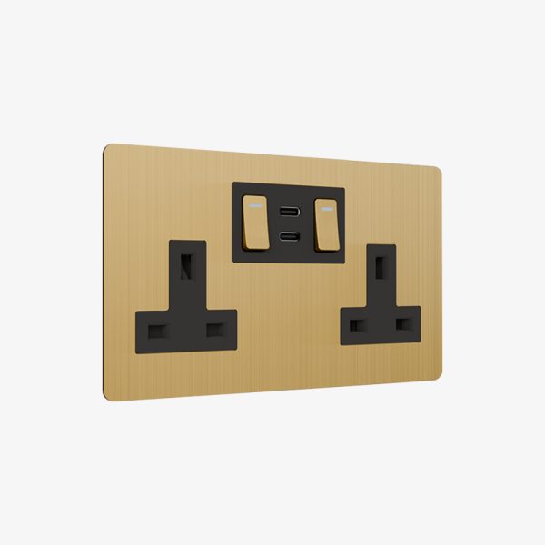 Zigbee Smart Sockets-Brushed Brass