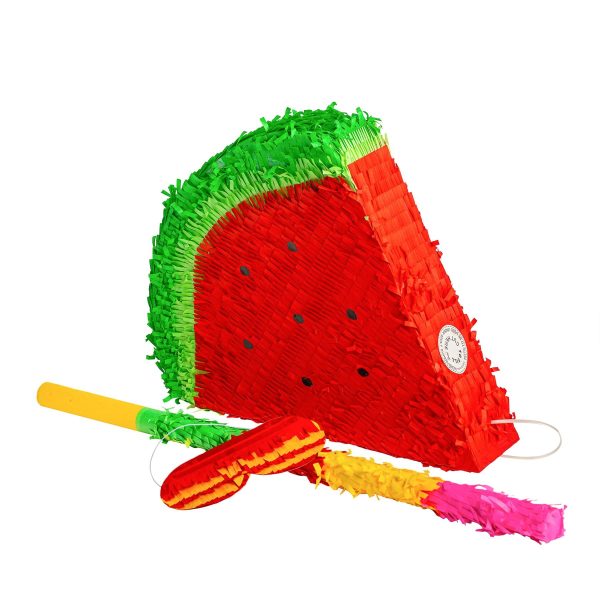 Watermelon Pop-Out Pinata Set with Rainbow Stick & Blindfold