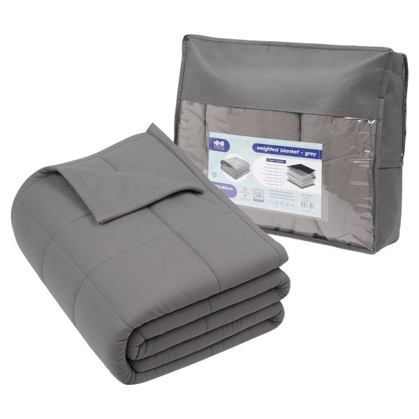 Weighted Blanket with Storage Bag - 125 x 180cm - 6kg - Grey