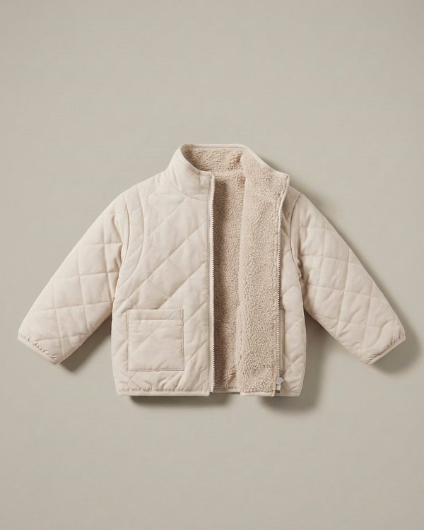 4-in-1 Reversible Teddy Coat - Macadamia Milk