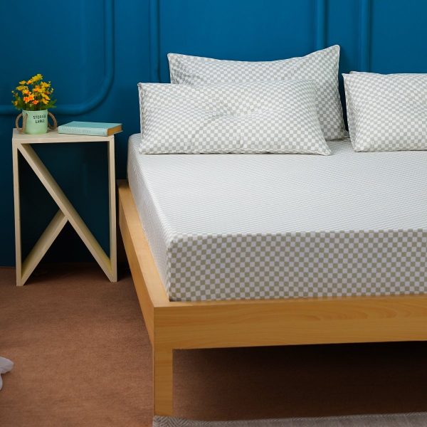 Ackly Bamboo - Sage Green Checkerboard Fitted Sheet