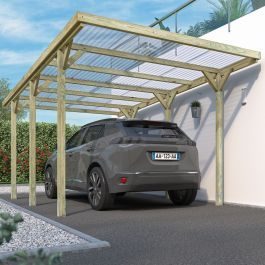 Jean Wooden Carport 3m x 5m Clear Roof