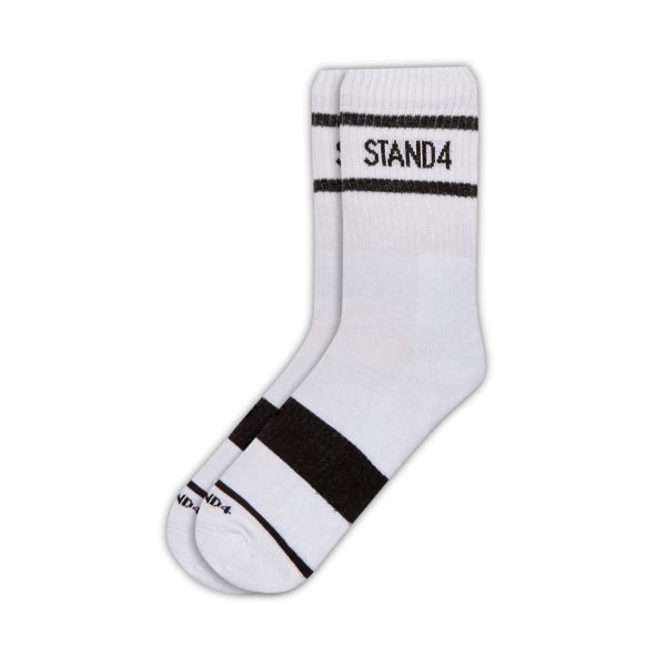 Stand4 White Crew Sock