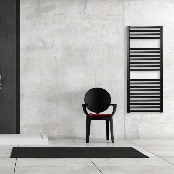 CHELMSFORD Electric Heated Towel Rail with Analogue Heating Element in Black (Choice Of Size)