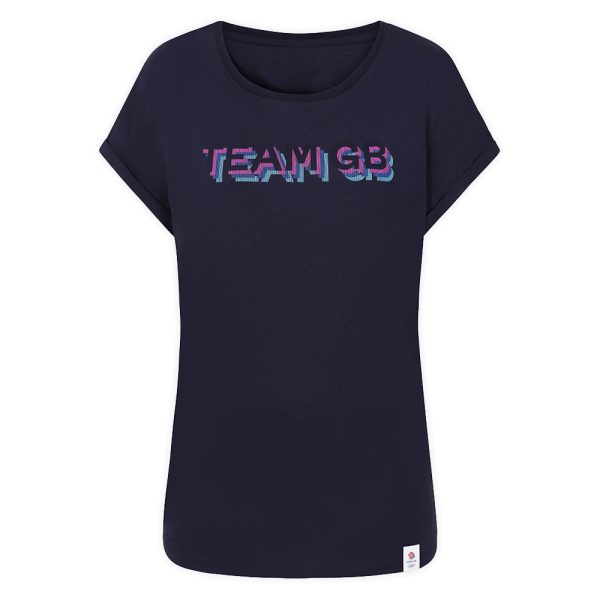 Women's Team GB Stacked Text T-Shirt - Navy