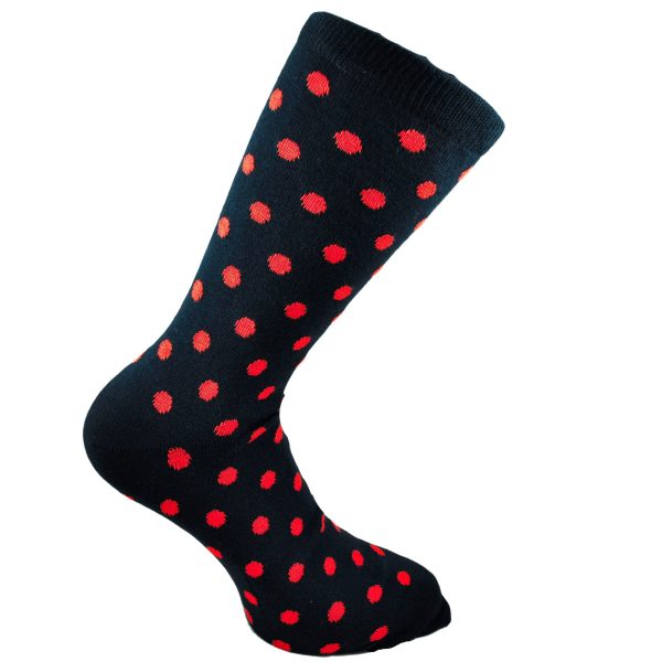 Tresanti Navy Blue & Red Polka Dot Men's Socks