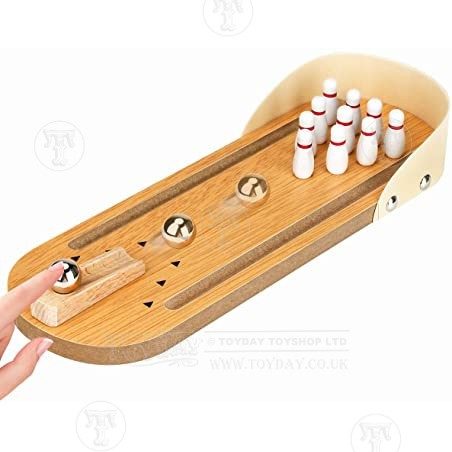Wooden Tin Pin Bowling Game