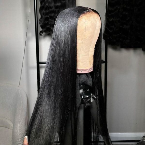 UK Shipping | Jet Black 13X6 HD Lace Full Frontal Wig Straight Clean Hairline
