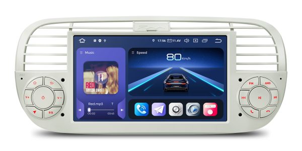 Fiat 500 7″ Android Car Stereo Radio | Wireless Apple CarPlay & Android Auto | IQ7450FLCP