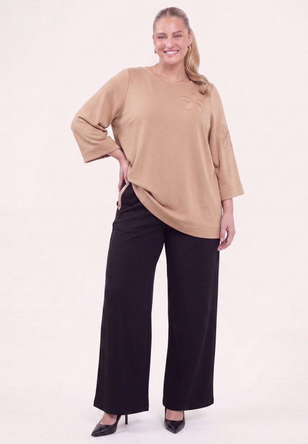 Top eco vero flower - light brown