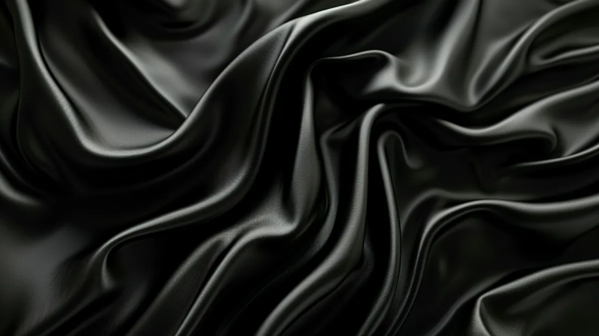 Close-up of flowing black silk fabric Close-up of flowing black silk fabric