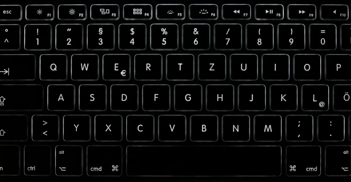 Close-up of a black computer keyboard