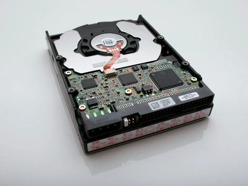 AOMEI: Windows backup, cloning and partition software with a 90-day guarantee An internal hard disk drive with its circuit board showing, on a white surface