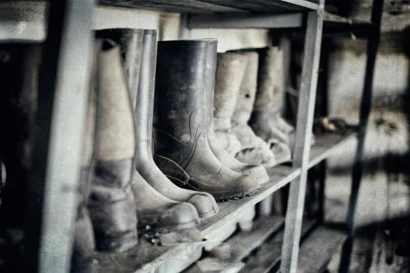 A pair of rain boots