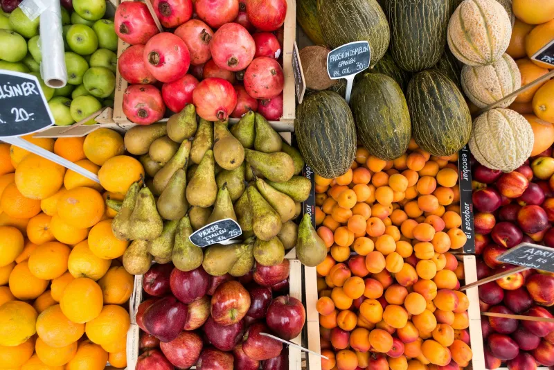 Farmfetch: British farm food, cheese and wine direct from the producers Top view of a fresh produce stand