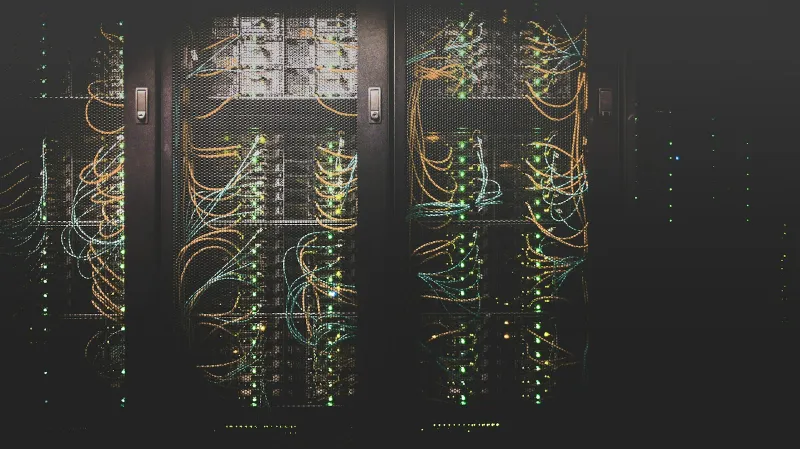 HyperHost: cheap Ukrainian web hosting, VPS and lifetime plans Network cables plugged into a server rack in a data centre