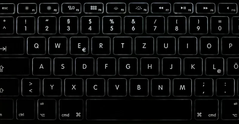 Close-up of a black computer keyboard