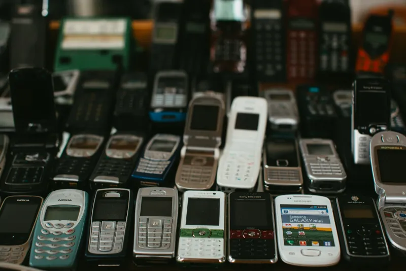 TTfone: big-button and flip mobiles from £18.99 with free UK delivery Rows of old keypad and flip mobile phones laid out on a table